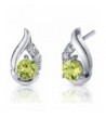 Peridot Earrings Sterling Silver Rhodium