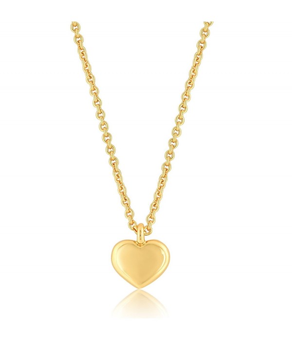 Heart Necklace Pendant Plated Extender