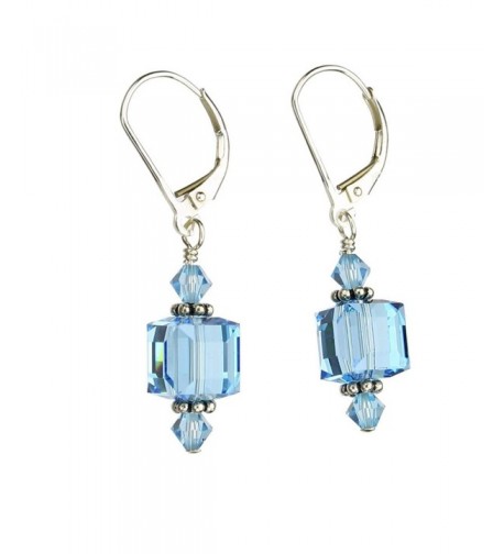 Sterling Leverback Earrings Swarovski Crystals