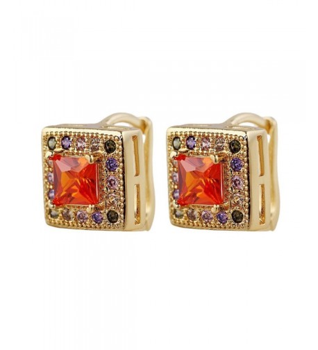 YAZILIND Plated Zirconia Huggies Earrings