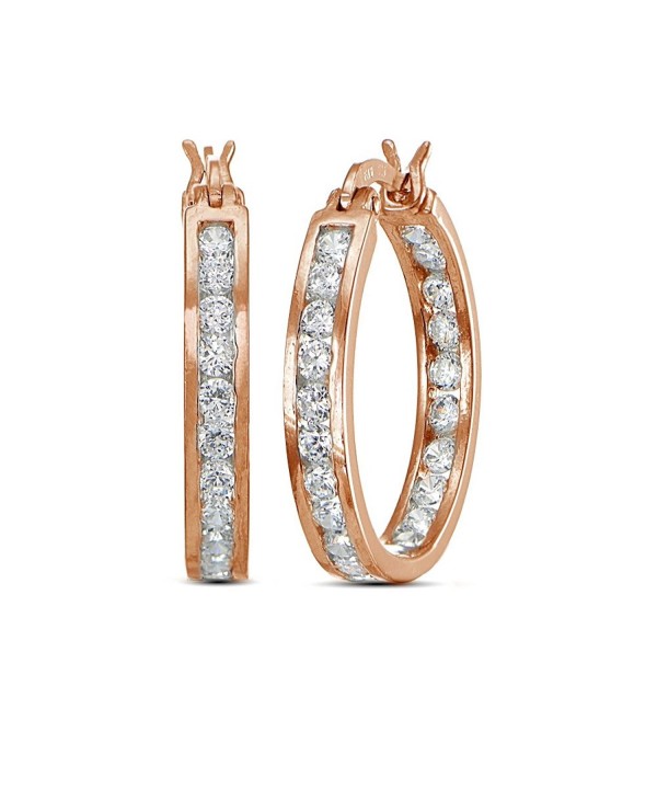 Flashed Cubic Zirconia Channel Set Earrings