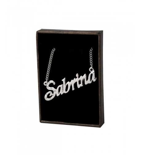 Name Necklace Sabrina White Plated