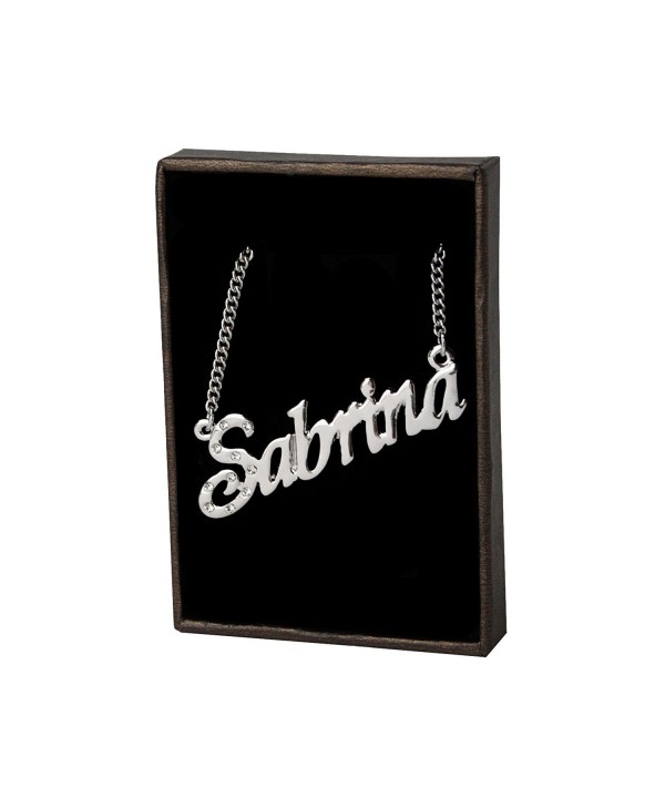 Name Necklace Sabrina White Plated