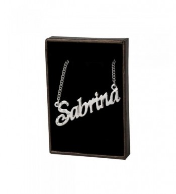 Name Necklace Sabrina White Plated