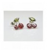 Cherry Earrings Zirconia Austrian Crystals