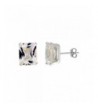 Sterling Silver Zirconia Emerald Earrings