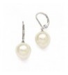 Sterling Simulated pearl Leverback Earrings Majestik
