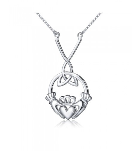 Sterling Holding Claddagh Pendant Necklace