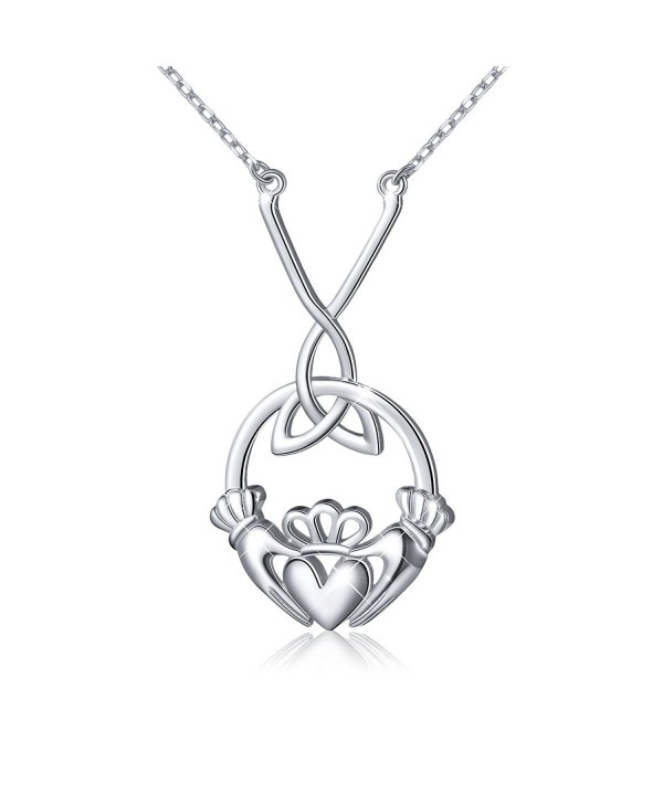 Sterling Holding Claddagh Pendant Necklace