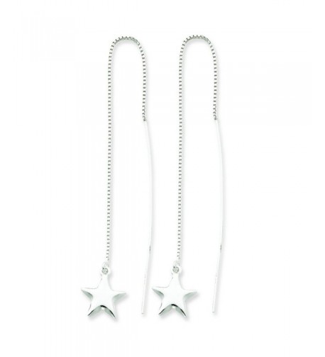 Sterling Silver Star Threader Earrings