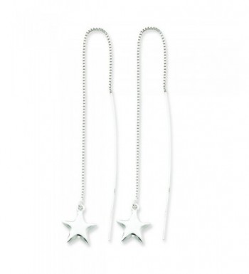 Sterling Silver Star Threader Earrings