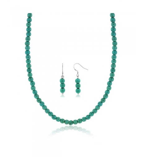 Simulated Turquoise Howlite Necklace Earrings