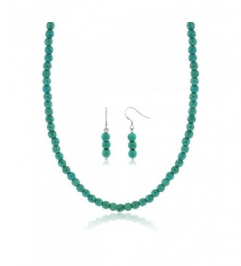 Simulated Turquoise Howlite Necklace Earrings