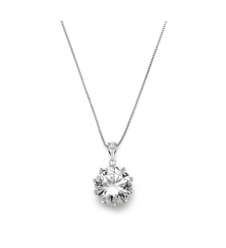 Mariell Dramatic Round Cut Solitaire Necklace