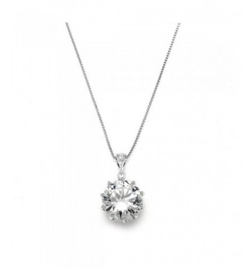 Mariell Dramatic Round Cut Solitaire Necklace