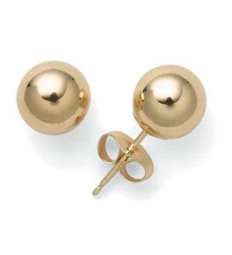 14k Yellow Ball Earrings pushback