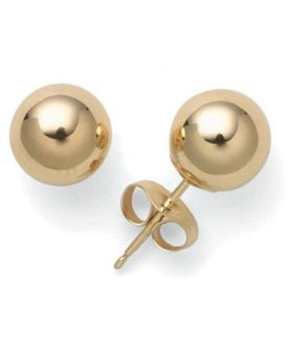 14k Yellow Ball Earrings pushback