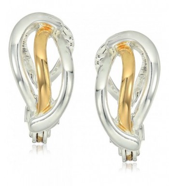 Napier Two Tone Crossover Clip On Earrings