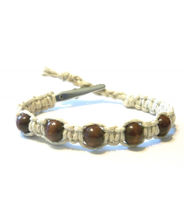 Brown Beaded Adjustable Alligator Bracelet