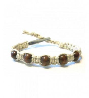 Brown Beaded Adjustable Alligator Bracelet