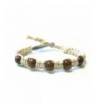 Brown Beaded Adjustable Alligator Bracelet