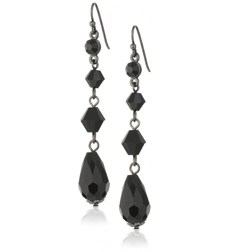 1928 Jewelry Black Tone Linear Earrings