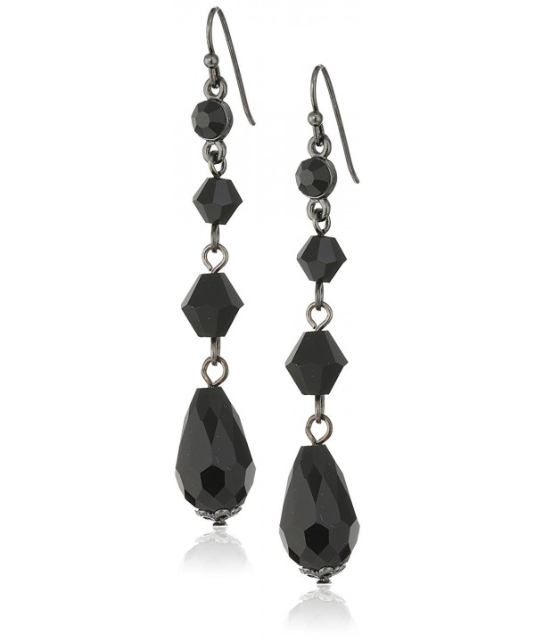 1928 Jewelry Black Tone Linear Earrings