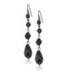 1928 Jewelry Black Tone Linear Earrings