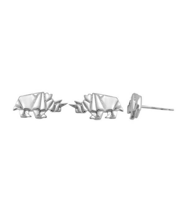 Boma Sterling Origami Rhinoceros Earrings