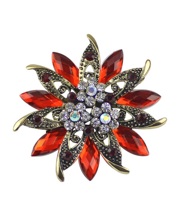 Ailer Vintage Brooches Bouquet Crystal Red