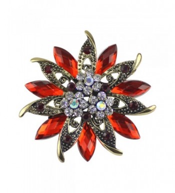 Ailer Vintage Brooches Bouquet Crystal Red
