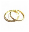 Clip Earrings Crystal Hoops Gold