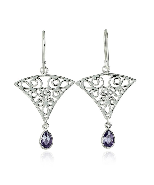 Triangular Earrings Intricate Teardrop Sterling