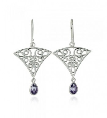 Triangular Earrings Intricate Teardrop Sterling