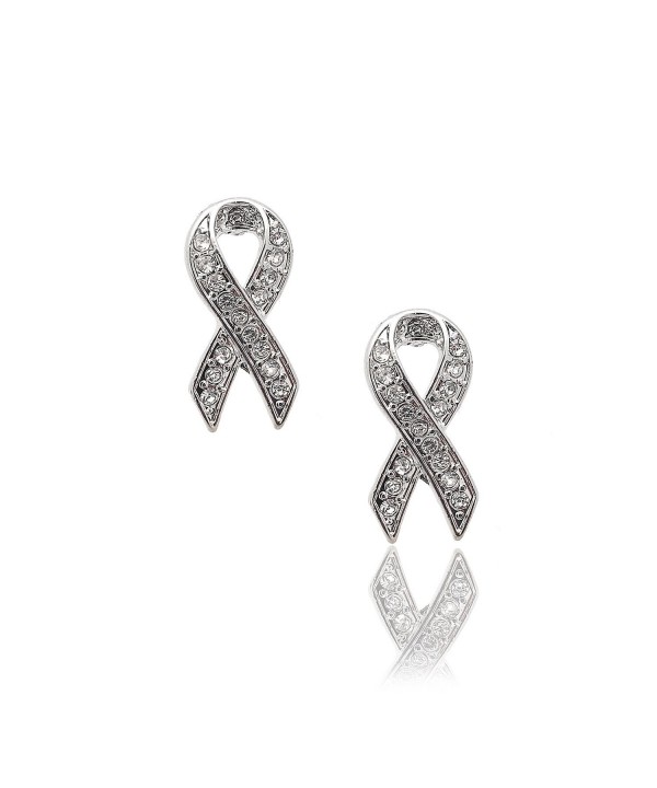 Spinningdaisy Breast Awareness Earrings Crystal