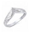 Filigree Chevron Clear Sterling Silver