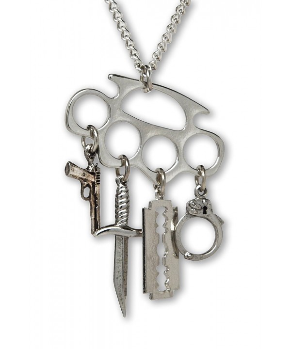 Weapons Dangle Knuckles Pendant Necklace