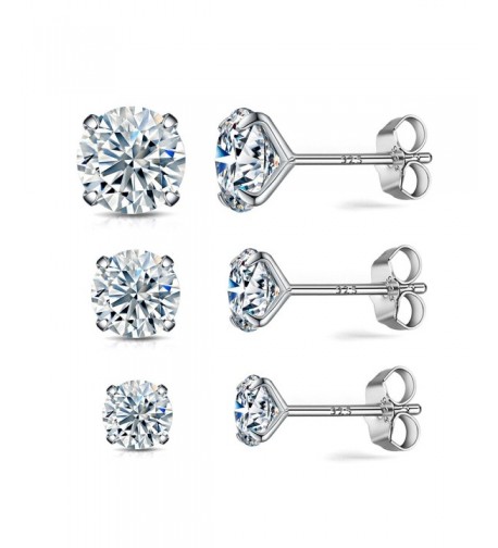 Sterling earrings simulated diamond hypoallergenic