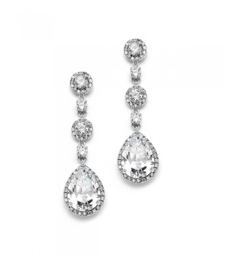 Mariells Gorgeous Platinum Wedding Earrings