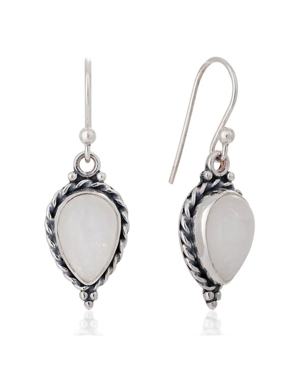 Sterling Moonstone Gemstone Vintage Earrings