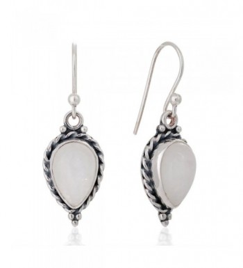 Sterling Moonstone Gemstone Vintage Earrings