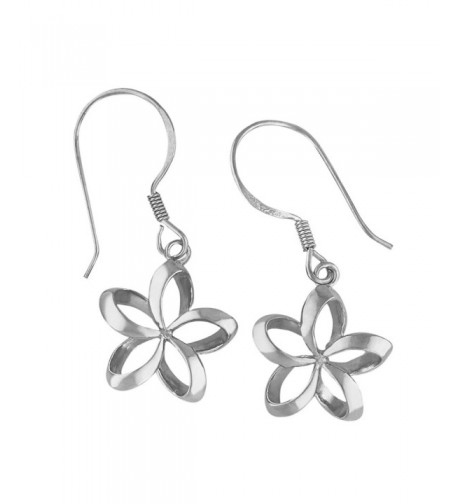 Sterling Silver Plumeria Dangle Earrings