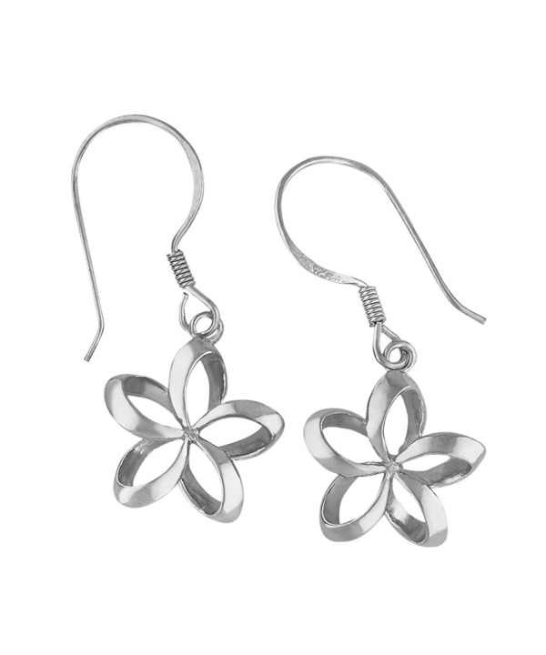 Sterling Silver Plumeria Dangle Earrings