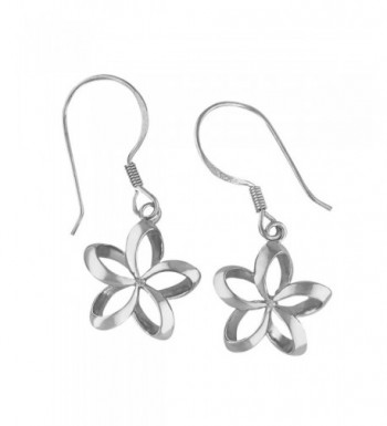 Sterling Silver Plumeria Dangle Earrings