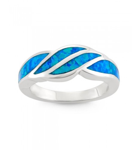 Sterling Silver Created Blue Designed