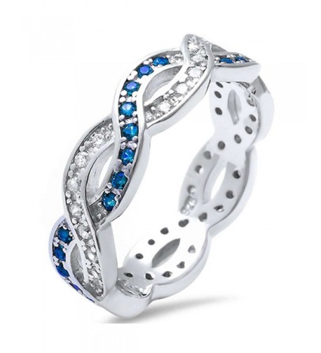 Sterling Simulated Sapphire Zirconia Infinity