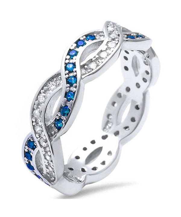 Sterling Simulated Sapphire Zirconia Infinity