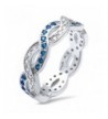 Sterling Simulated Sapphire Zirconia Infinity