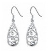 Sterling Silver Earrings Filigree Teardrop