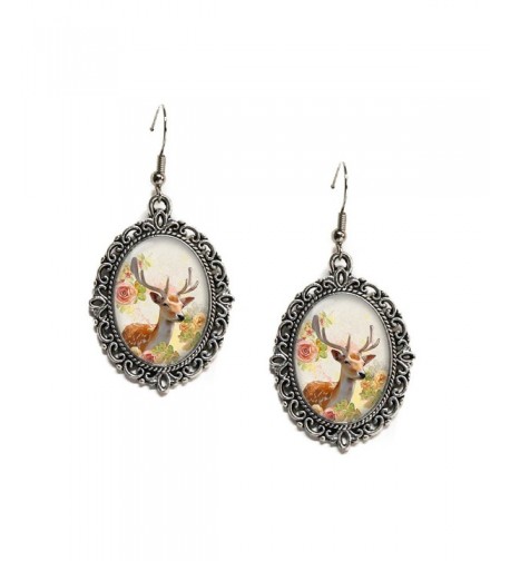 Floral Woodland Antlers Filigree Earrings